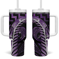 Purple Matariki New Zealand Tumbler With Handle Maori Poutama Galaxy Vibes LT14 One Size: 40 oz Purple - Polynesian Pride