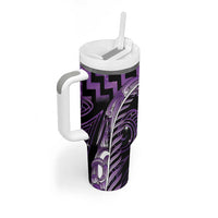 Purple Matariki New Zealand Tumbler With Handle Maori Poutama Galaxy Vibes LT14 - Polynesian Pride