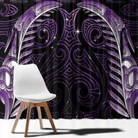 Purple Matariki New Zealand Window Curtain Maori Poutama Galaxy Vibes LT14 - Polynesian Pride