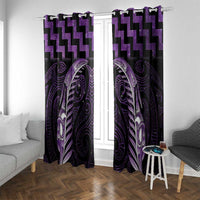 Purple Matariki New Zealand Window Curtain Maori Poutama Galaxy Vibes LT14 With Grommets Purple - Polynesian Pride