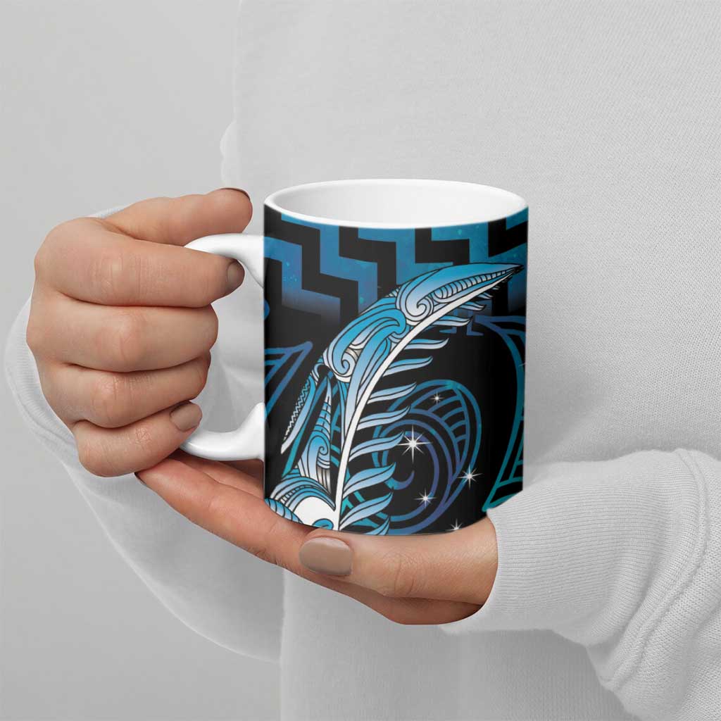 Blue Matariki New Zealand Ceramic Mug Maori Poutama Galaxy Vibes - Polynesian Pride