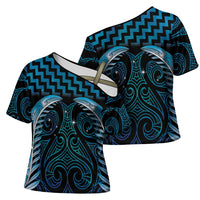 Blue Matariki New Zealand Cross Shoulder Shirt Maori Poutama Galaxy Vibes - Polynesian Pride