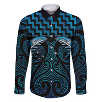 Blue Matariki New Zealand Family Matching Off The Shoulder Long Sleeve Dress and Hawaiian Shirt Maori Poutama Galaxy Vibes