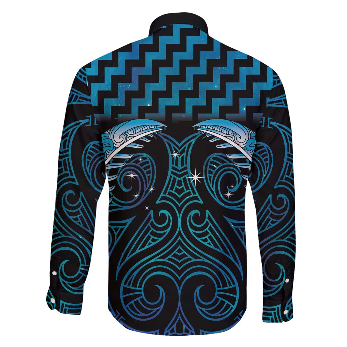 Blue Matariki New Zealand Family Matching Off The Shoulder Long Sleeve Dress and Hawaiian Shirt Maori Poutama Galaxy Vibes