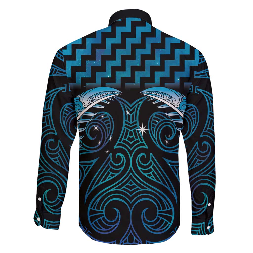 Blue Matariki New Zealand Family Matching Summer Maxi Dress and Hawaiian Shirt Maori Poutama Galaxy Vibes