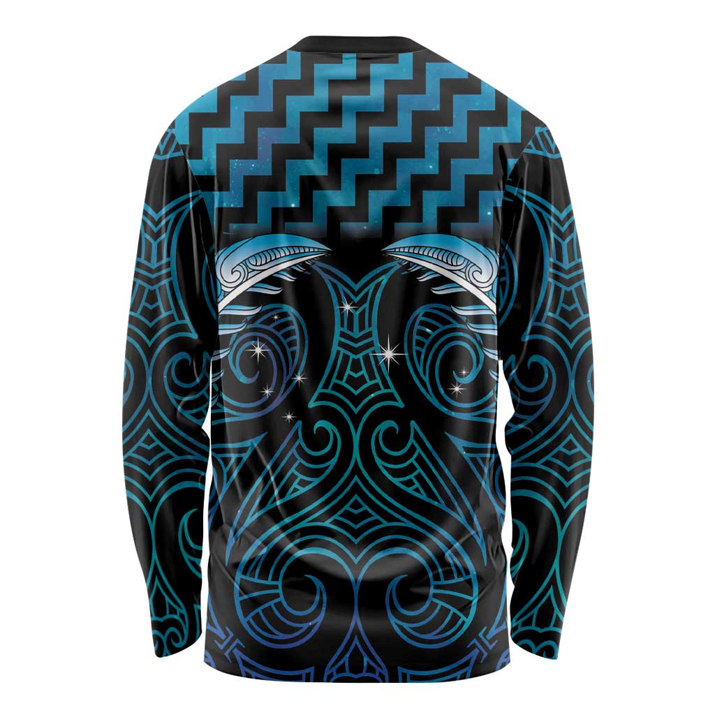Blue Matariki New Zealand Long Sleeve Shirt Maori Poutama Galaxy Vibes LT14 - Polynesian Pride