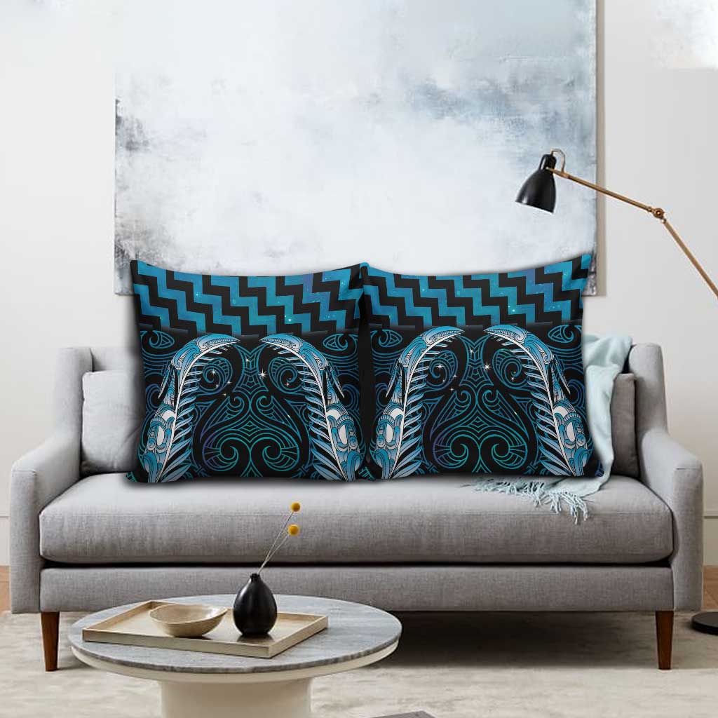 Blue Matariki New Zealand Pillow Cover Maori Poutama Galaxy Vibes - Polynesian Pride