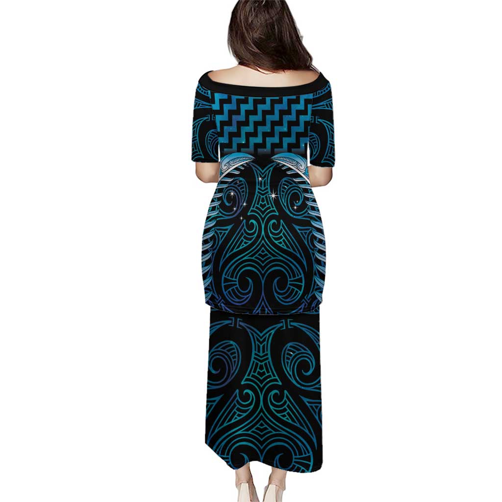 Blue Matariki New Zealand Puletasi Maori Poutama Galaxy Vibes