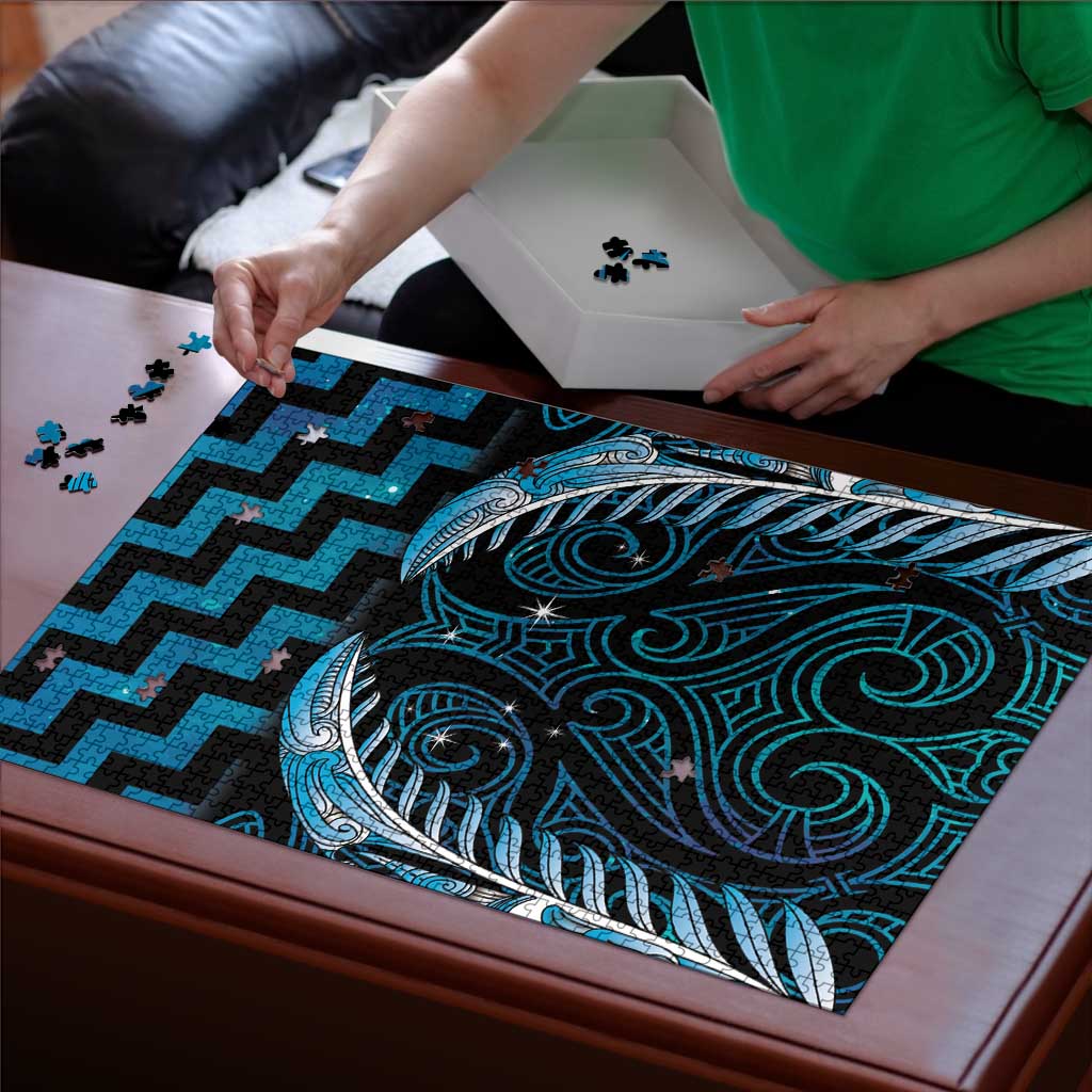 Blue Matariki New Zealand Puzzle Maori Poutama Galaxy Vibes - Polynesian Pride
