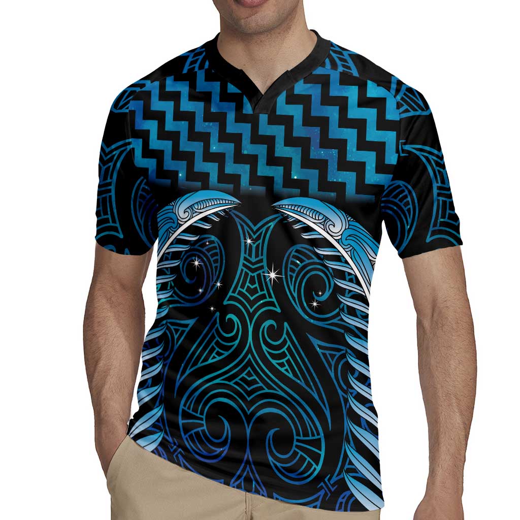 Blue Matariki New Zealand Rugby Jersey Maori Poutama Galaxy Vibes