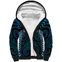 Blue Matariki New Zealand Sherpa Hoodie Maori Poutama Galaxy Vibes LT14 Unisex Blue - Polynesian Pride