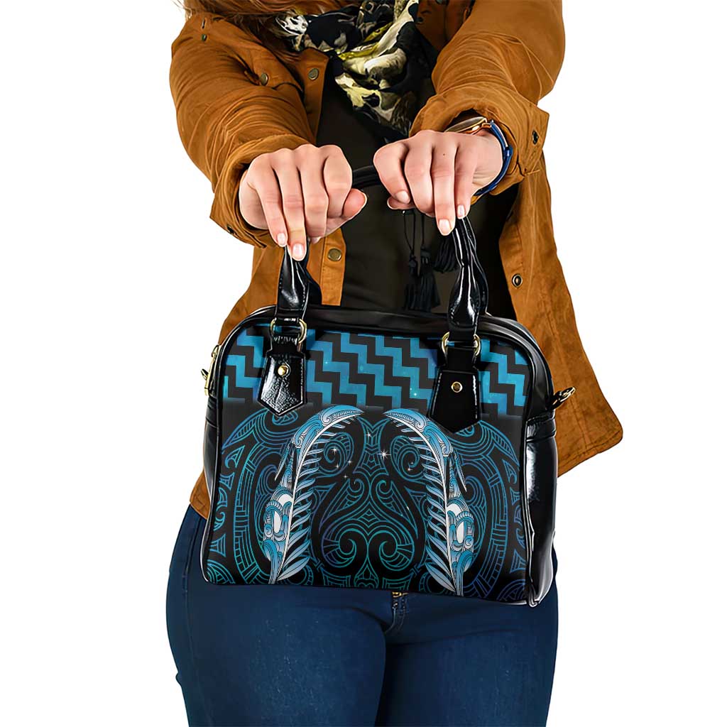 Blue Matariki New Zealand Shoulder Handbag Maori Poutama Galaxy Vibes