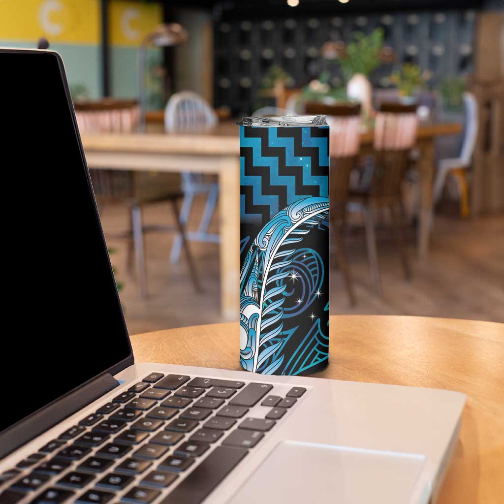 Blue Matariki New Zealand Skinny Tumbler Maori Poutama Galaxy Vibes