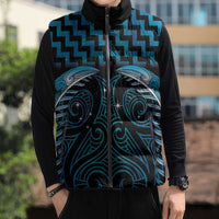 Blue Matariki New Zealand Sleeveless Puffer Jacket Maori Poutama Galaxy Vibes - Polynesian Pride