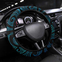 Blue Matariki New Zealand Steering Wheel Cover Maori Poutama Galaxy Vibes LT14 Universal Fit Blue - Polynesian Pride