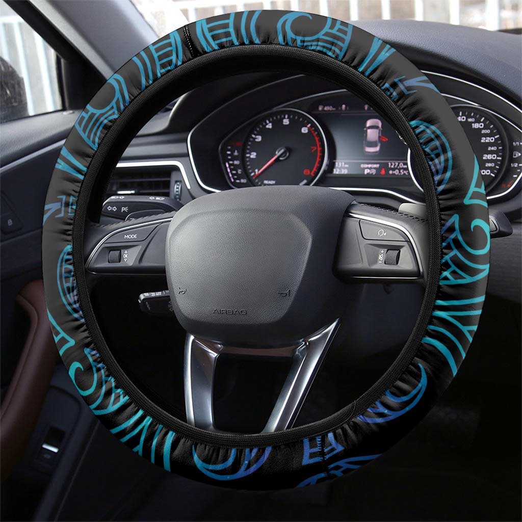 Blue Matariki New Zealand Steering Wheel Cover Maori Poutama Galaxy Vibes LT14 - Polynesian Pride