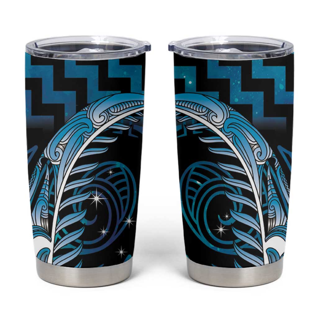 Blue Matariki New Zealand Tumbler Cup Maori Poutama Galaxy Vibes LT14 Blue - Polynesian Pride