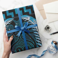 Blue Matariki New Zealand Wrapping Paper Maori Poutama Galaxy Vibes - Polynesian Pride
