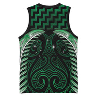 Green Matariki New Zealand Basketball Jersey Maori Poutama Galaxy Vibes - Polynesian Pride