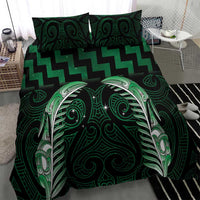 Green Matariki New Zealand Bedding Set Maori Poutama Galaxy Vibes LT14 - Polynesian Pride