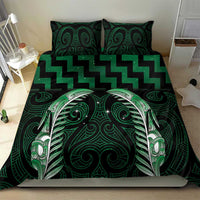 Green Matariki New Zealand Bedding Set Maori Poutama Galaxy Vibes LT14 - Polynesian Pride