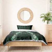 Green Matariki New Zealand Bedding Set Maori Poutama Galaxy Vibes LT14 - Polynesian Pride