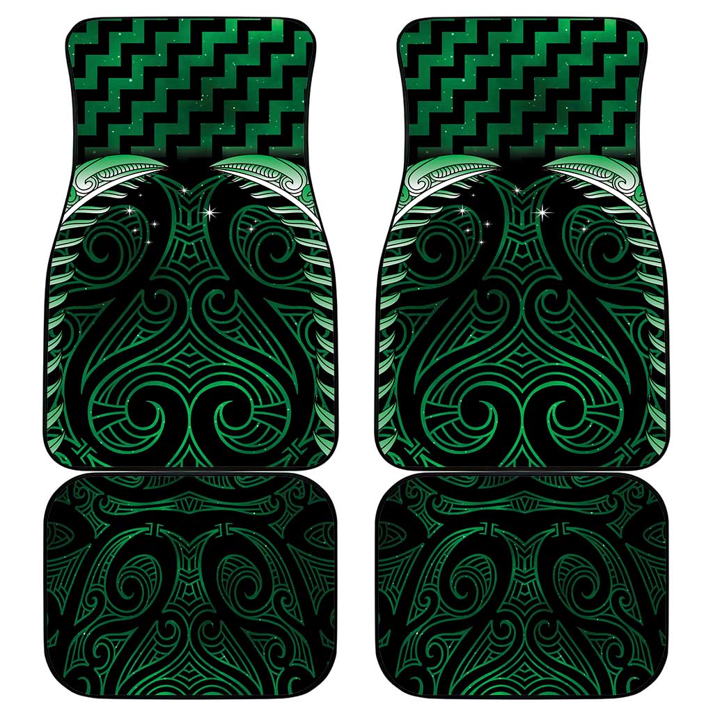 Green Matariki New Zealand Car Mats Maori Poutama Galaxy Vibes LT14 - Polynesian Pride