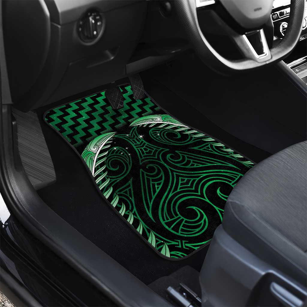 Green Matariki New Zealand Car Mats Maori Poutama Galaxy Vibes LT14 - Polynesian Pride