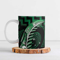 Green Matariki New Zealand Ceramic Mug Maori Poutama Galaxy Vibes - Polynesian Pride