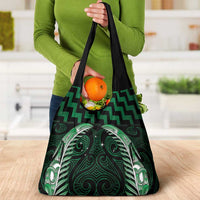 Green Matariki New Zealand Grocery Bag Maori Poutama Galaxy Vibes LT14 - Polynesian Pride