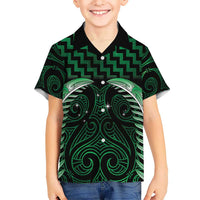 Green Matariki New Zealand Kid Hawaiian Shirt Maori Poutama Galaxy Vibes LT14 Kid Green - Polynesian Pride