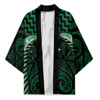 Green Matariki New Zealand Kimono Maori Poutama Galaxy Vibes - Polynesian Pride