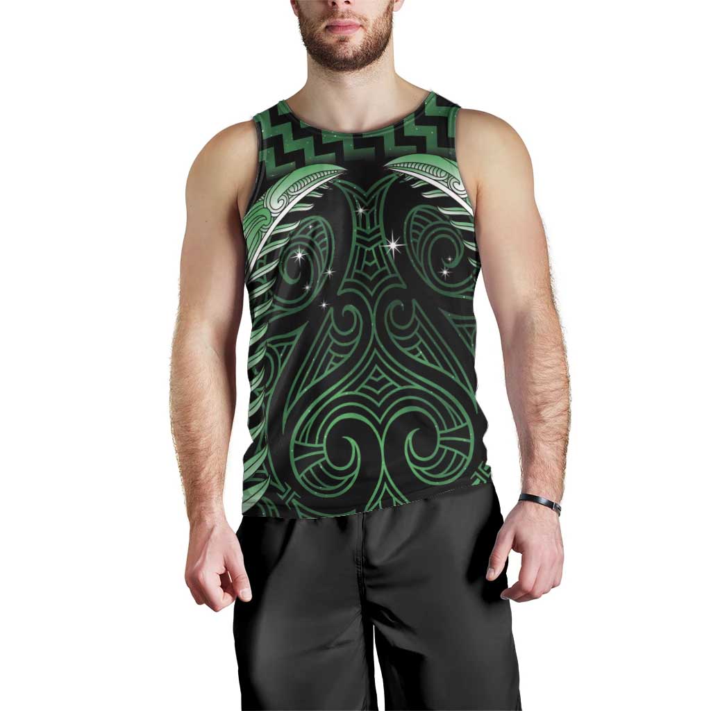 Green Matariki New Zealand Men Tank Top Maori Poutama Galaxy Vibes