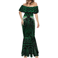 Green Matariki New Zealand Mermaid Dress Maori Poutama Galaxy Vibes