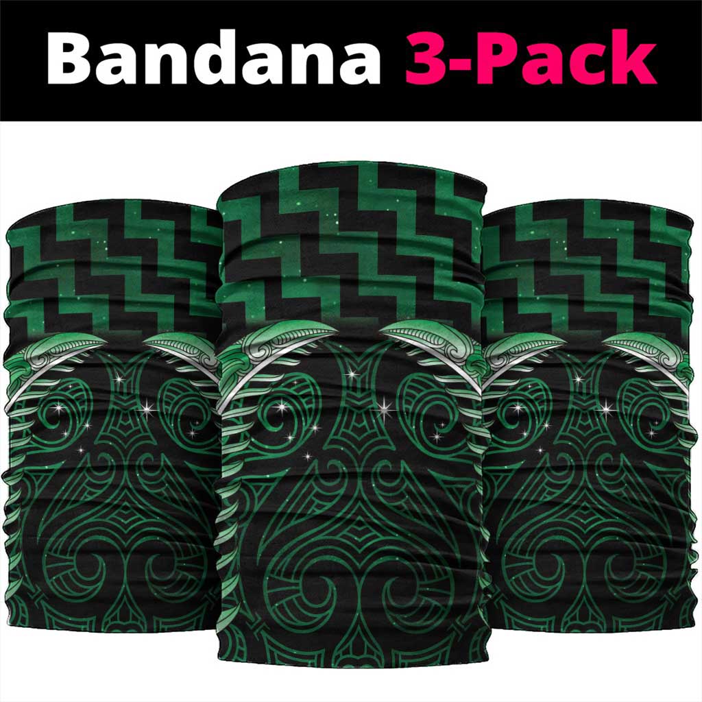 Green Matariki New Zealand Neck Gaiter Maori Poutama Galaxy Vibes - Polynesian Pride