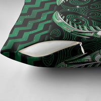 Green Matariki New Zealand Pillow Cover Maori Poutama Galaxy Vibes - Polynesian Pride