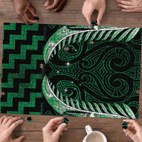 Green Matariki New Zealand Puzzle Maori Poutama Galaxy Vibes - Polynesian Pride