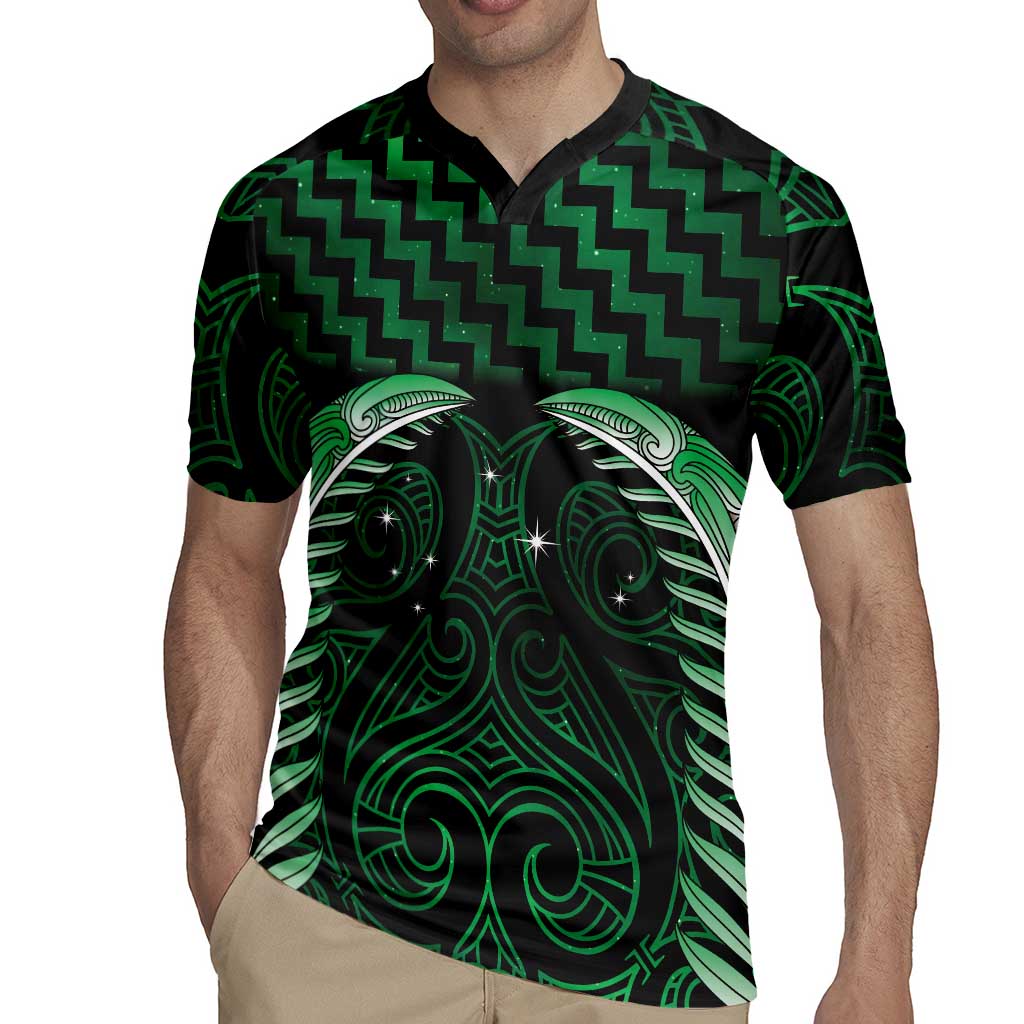 Green Matariki New Zealand Rugby Jersey Maori Poutama Galaxy Vibes LT14 - Polynesian Pride