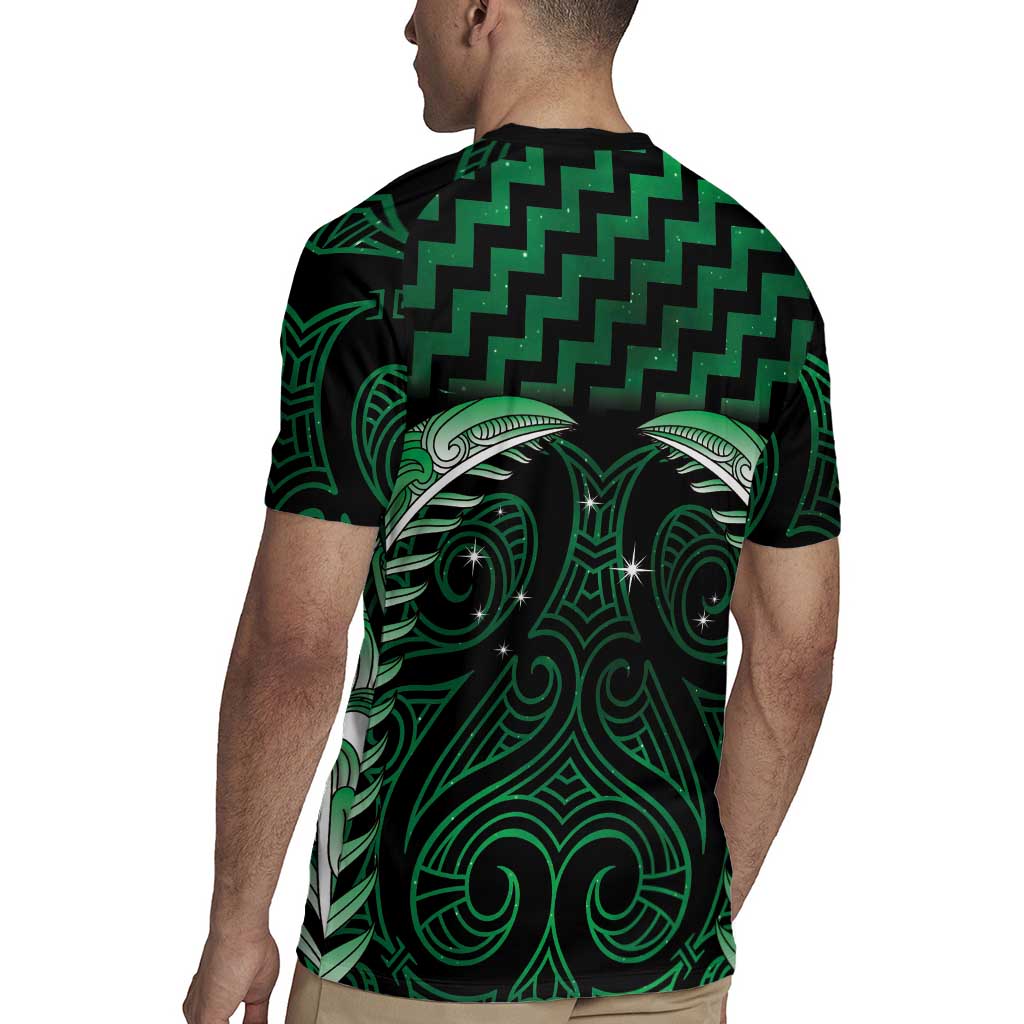 Green Matariki New Zealand Rugby Jersey Maori Poutama Galaxy Vibes LT14 - Polynesian Pride
