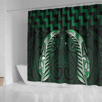 Green Matariki New Zealand Shower Curtain Maori Poutama Galaxy Vibes LT14 - Polynesian Pride