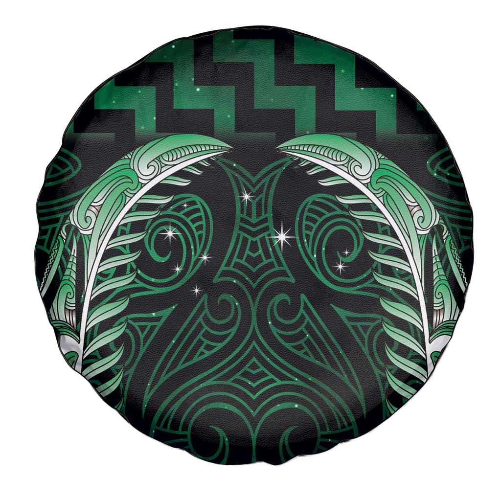 Green Matariki New Zealand Spare Tire Cover Maori Poutama Galaxy Vibes LT14 - Polynesian Pride