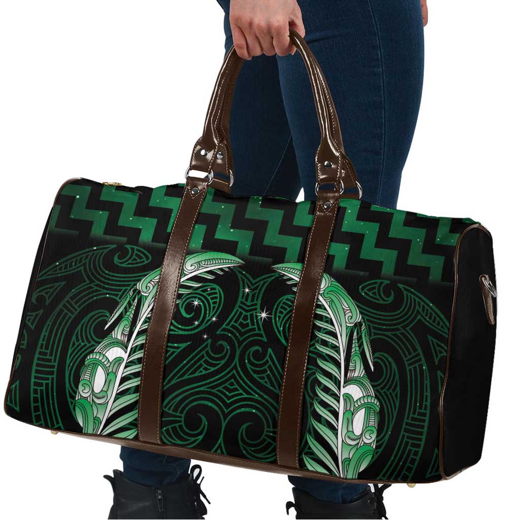 Green Matariki New Zealand Travel Bag Maori Poutama Galaxy Vibes - Polynesian Pride