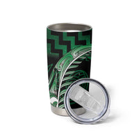 Green Matariki New Zealand Tumbler Cup Maori Poutama Galaxy Vibes LT14 - Polynesian Pride