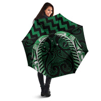 Green Matariki New Zealand Umbrella Maori Poutama Galaxy Vibes - Polynesian Pride