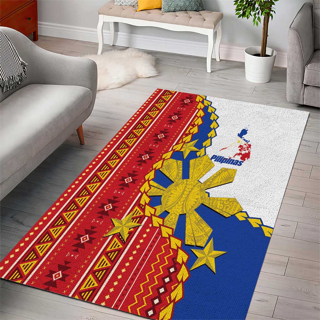 Philippines Independence Day Area Rug Pilipinas Sun Stars Igorot Pattern LT14 - Polynesian Pride