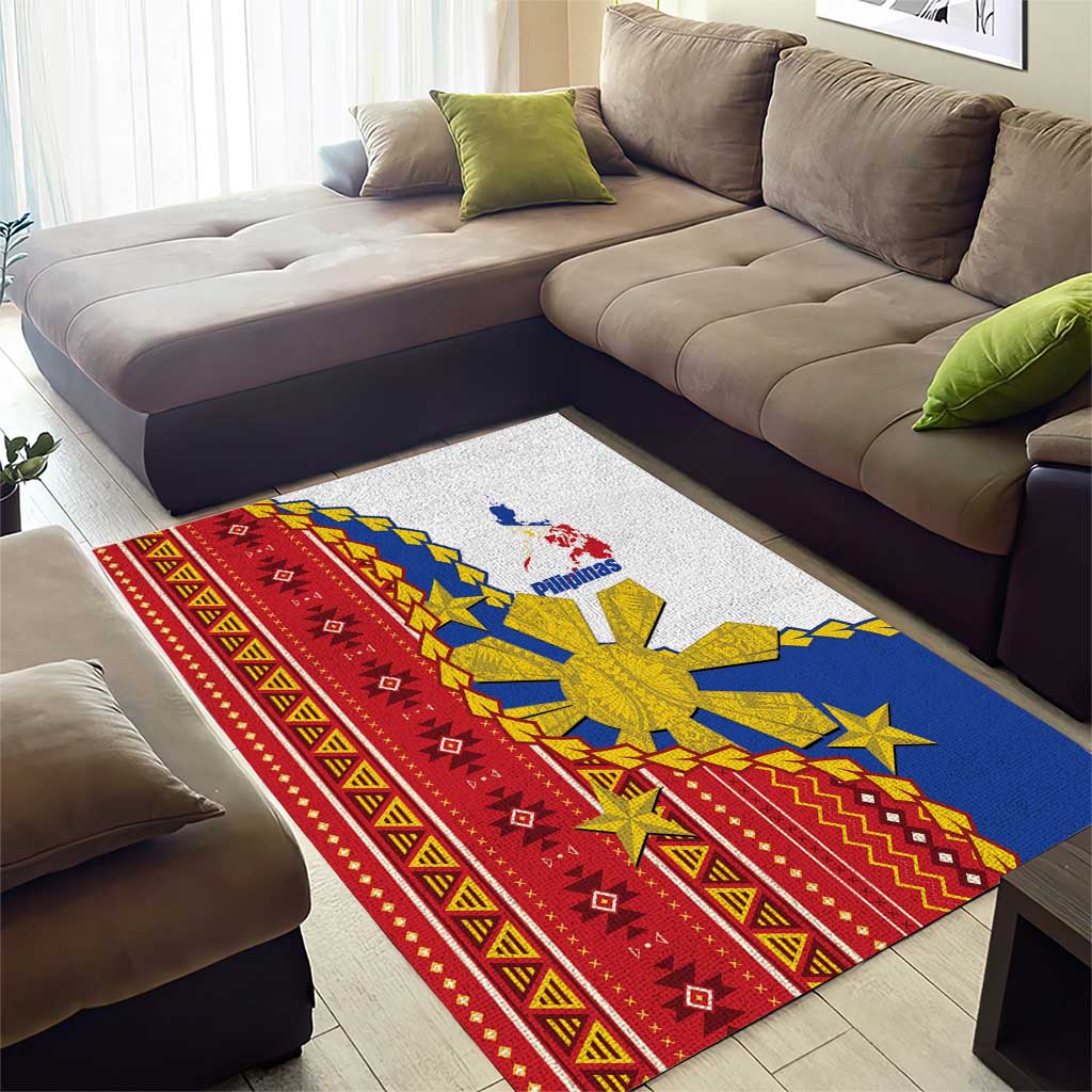Philippines Independence Day Area Rug Pilipinas Sun Stars Igorot Pattern LT14 - Polynesian Pride