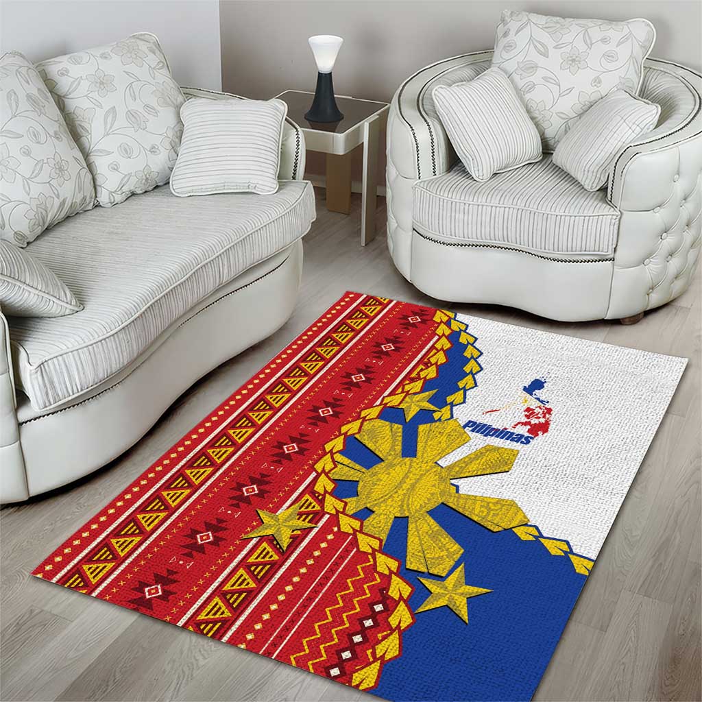 Philippines Independence Day Area Rug Pilipinas Sun Stars Igorot Pattern LT14 - Polynesian Pride