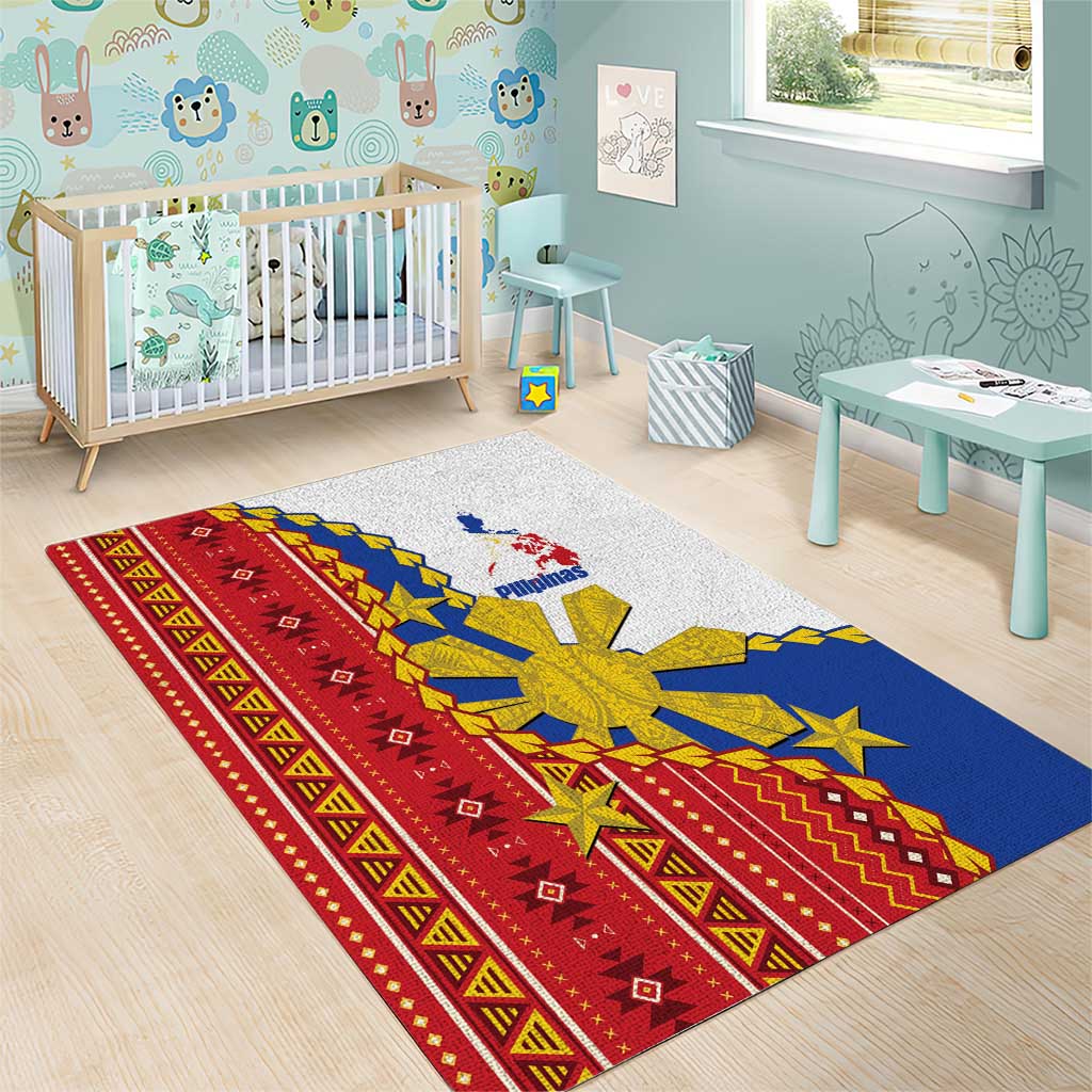 Philippines Independence Day Area Rug Pilipinas Sun Stars Igorot Pattern LT14 - Polynesian Pride