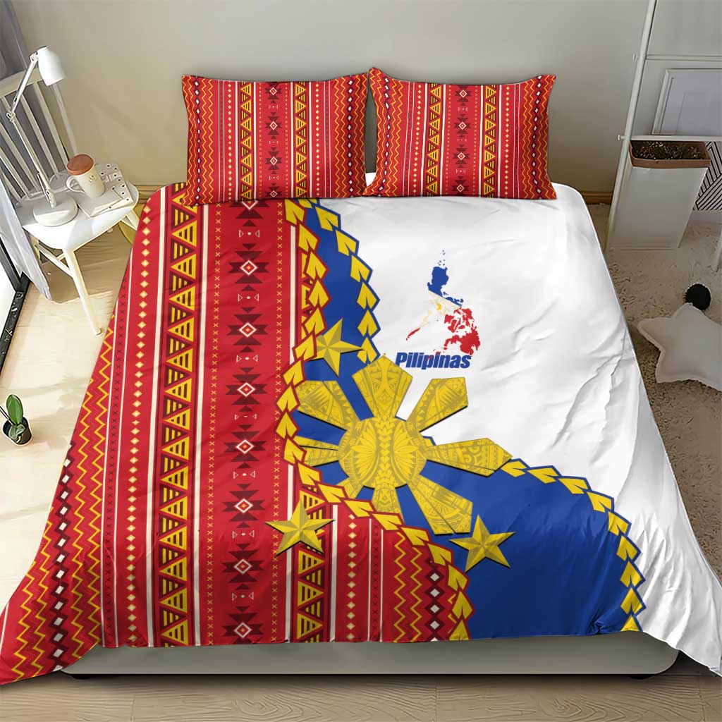 Philippines Independence Day Bedding Set Pilipinas Sun Stars Igorot Pattern