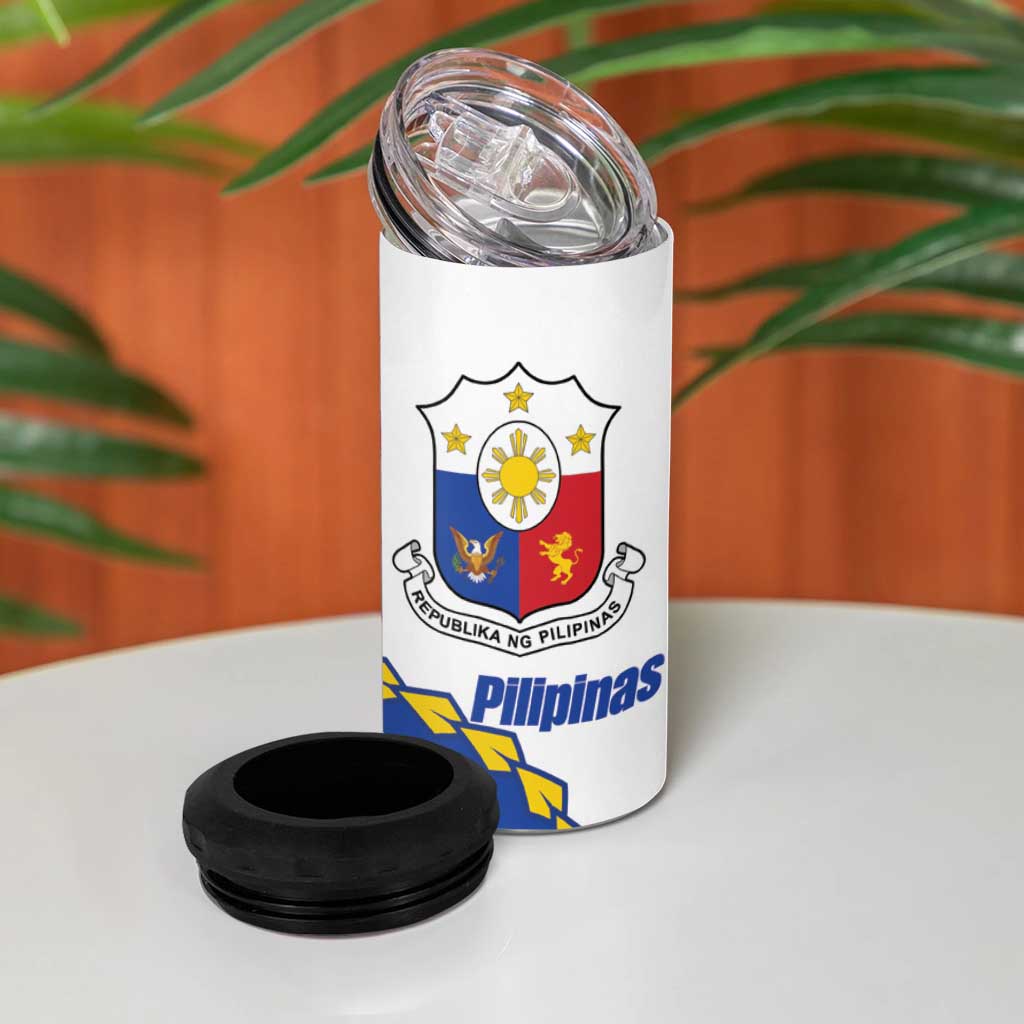 Philippines Independence Day 4 in 1 Can Cooler Tumbler Pilipinas Sun Stars Igorot Pattern LT14 - Polynesian Pride